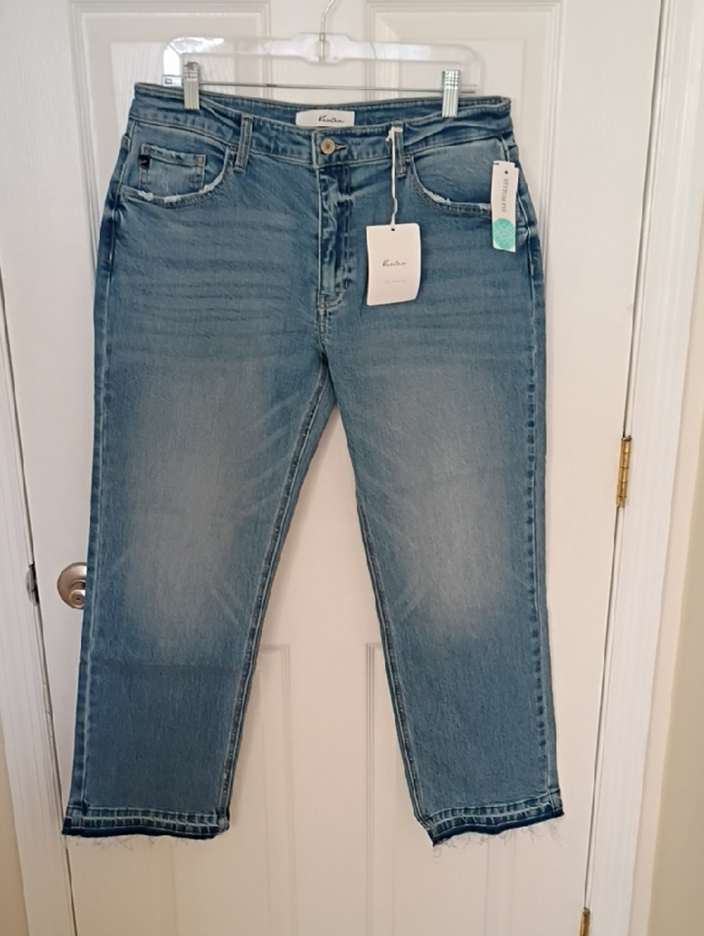 Kut from the Kloth Light Blue Jeans with Raw Hem - Picture 1 of 11